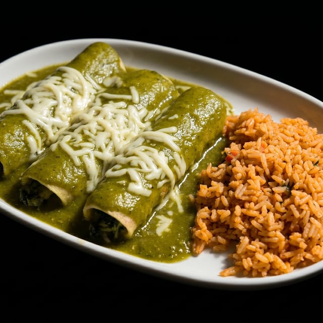 Spinach and Chicken Enchiladas.