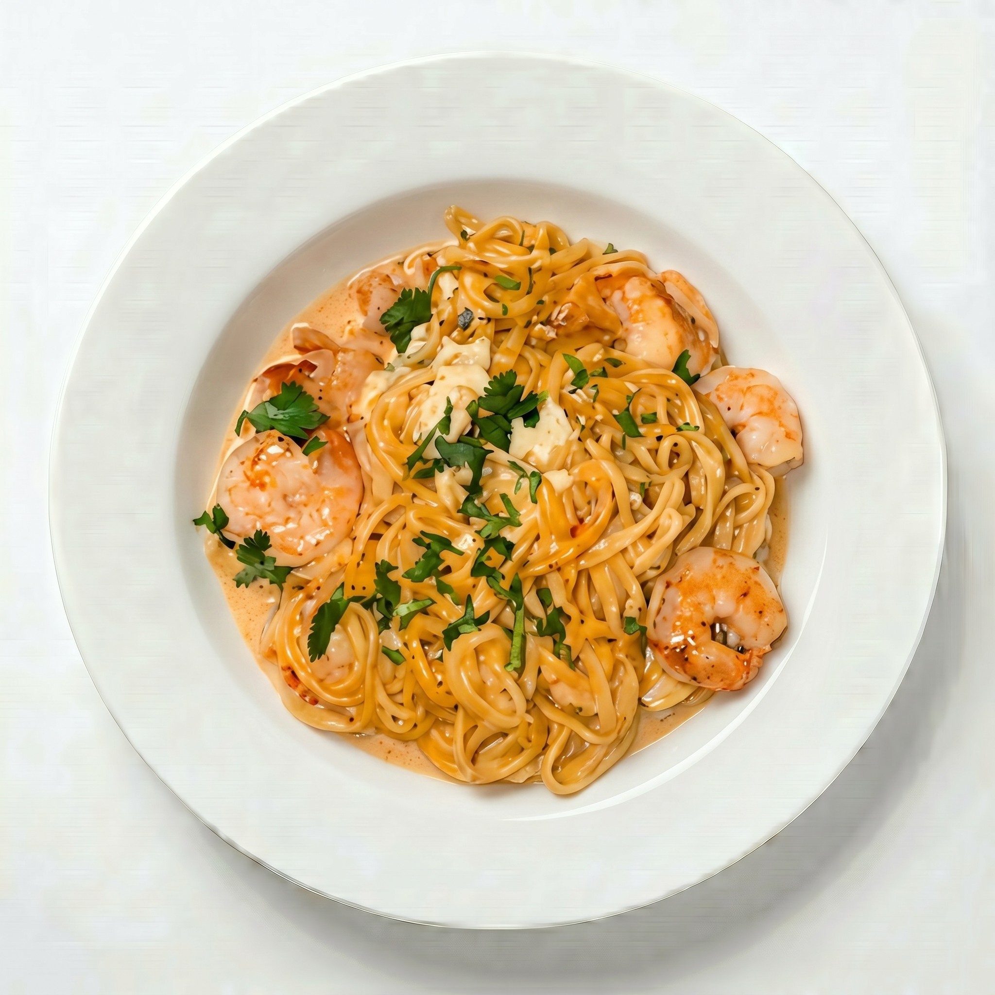Pasta de Chipotle con Camarón (Chipotle Shrimp Pasta).