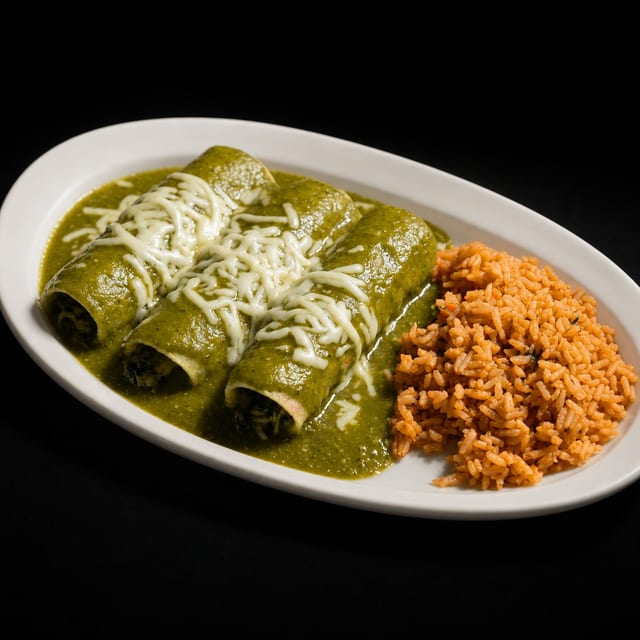Spinach and Chicken Enchiladas.