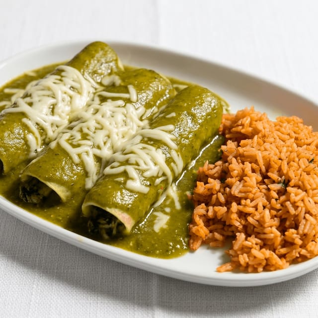 Spinach and Chicken Enchiladas.
