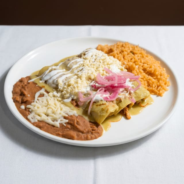 Enchiladas Suizas (Swiss Enchiladas).
