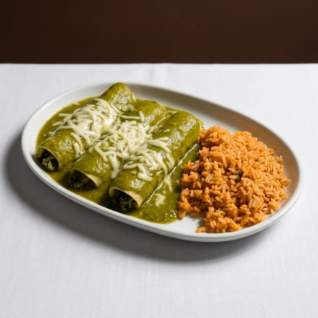 Spinach and Chicken Enchiladas.
