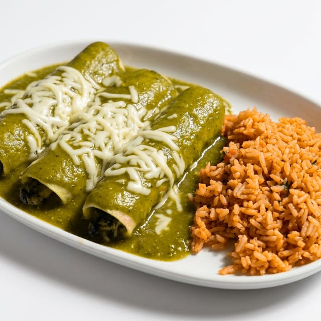 Spinach and Chicken Enchiladas.