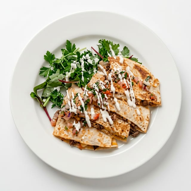 Spinach and Chicken Quesadilla.