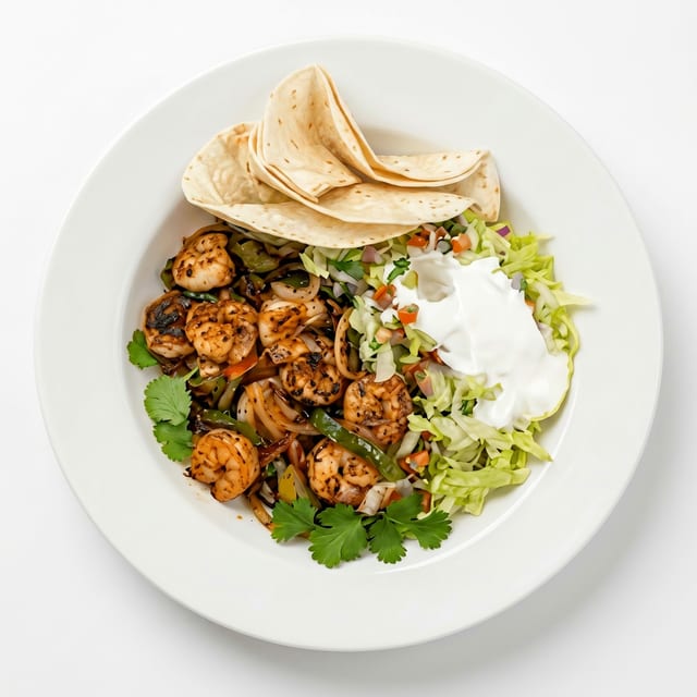 L - Shrimp Fajitas.