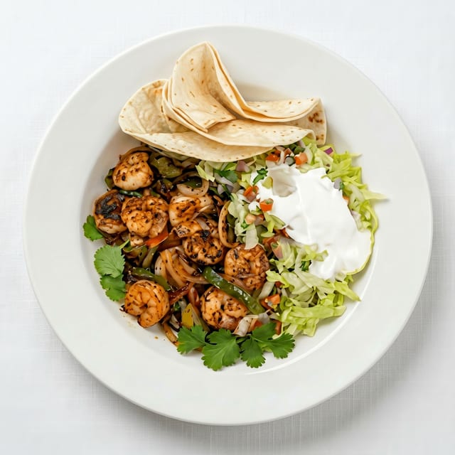 L - Shrimp Fajitas.